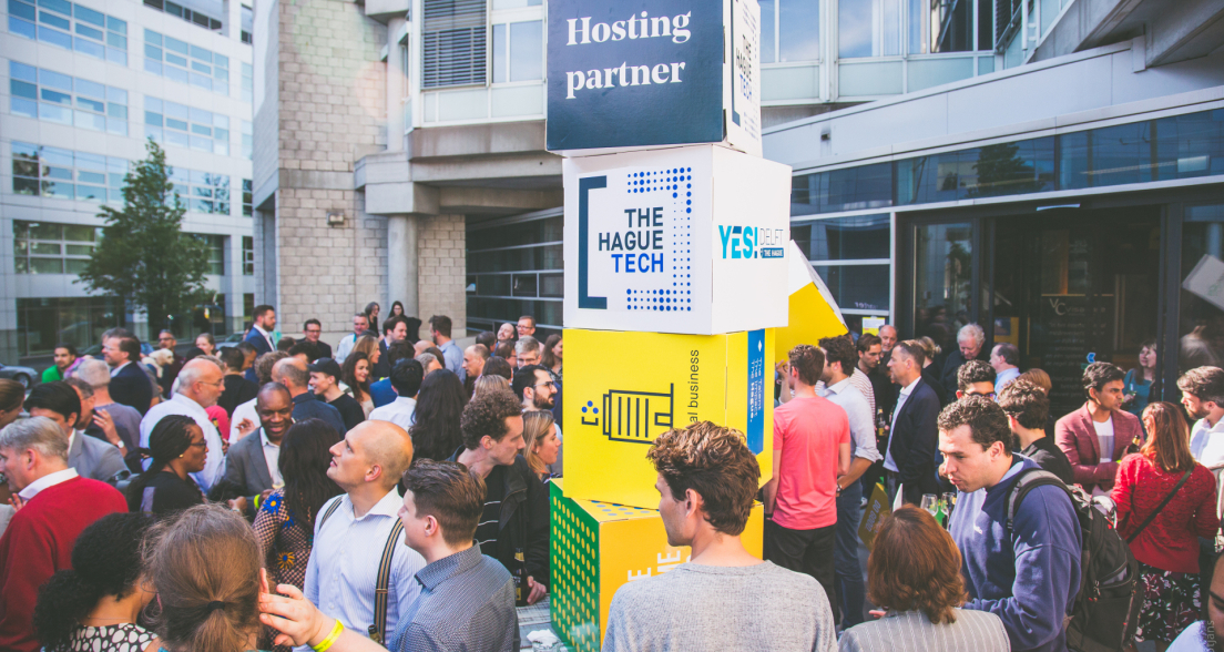 An event at the terrace of The Hague Tech