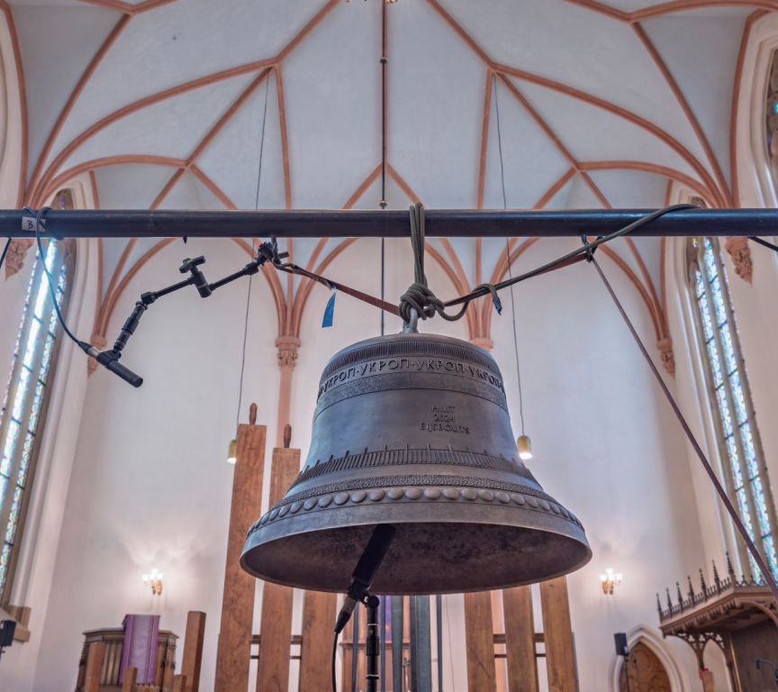 Ukrainian bullet casings bell from The Hague on tour in Germany 