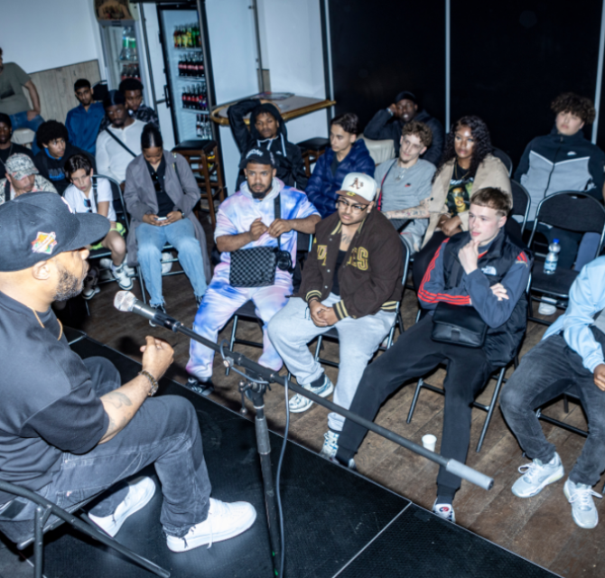 Rapper and urban culture pioneer Adje inspires participants with a masterclass