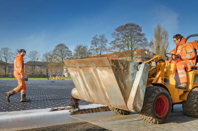 Sport fields with water storage and cooling down system in The Hague.